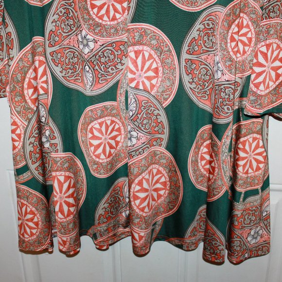 LIMITED TIME SALE: Green and Orange Boho Mini Dress Size 3XL - Picture 9 of 10